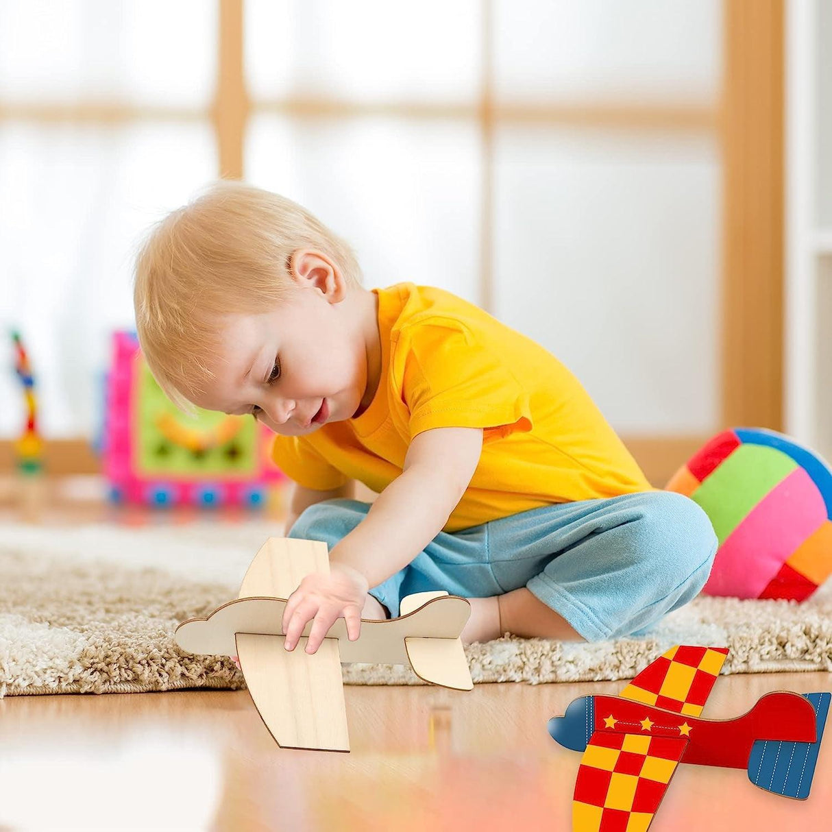 16 Pack DIY Wood Airplane Toys Unfinished Wooden Model Plane to Paint Wooden Craft WoodArtSupply