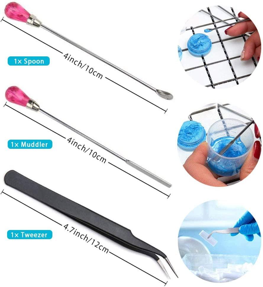 Silicone Stir Sticks Kit 16Pcs, Silicone Epoxy Brush, Silicone Stirring Tool, Mixing Spoon, Silicone Scraper DIY Crafts Tool for Resin Epoxy Liquid WoodArtSupply