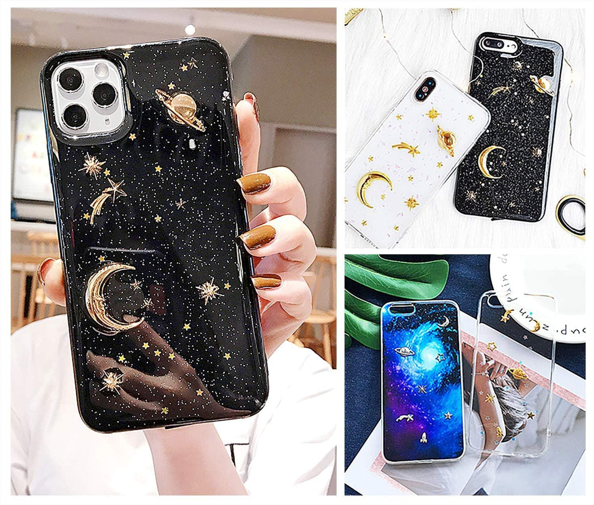 Cosmos Themed Resin Fillers Charms Beads 42Pcs Gold Alloy Star Moon Planet Filling Accessories for Epoxy Resin Craft Jewelry Making (Gold) WoodArtSupply