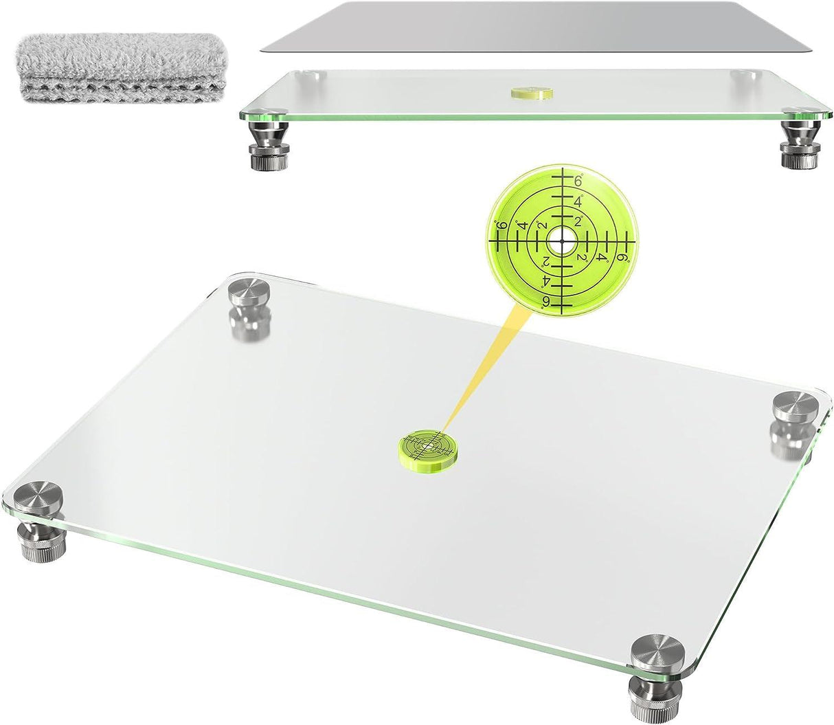 Glass Leveling Board for Resin, 16''X 12'' Adjustable Precision Leveling Table for Resinate, Leveling Epoxy Resin Accessories, Multipurpose Resin WoodArtSupply