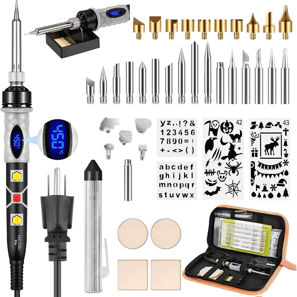 SREMTCH 43-Piece Adjustable Temperature Pyrography Pen and Wood Burning Kit WoodArtSupply