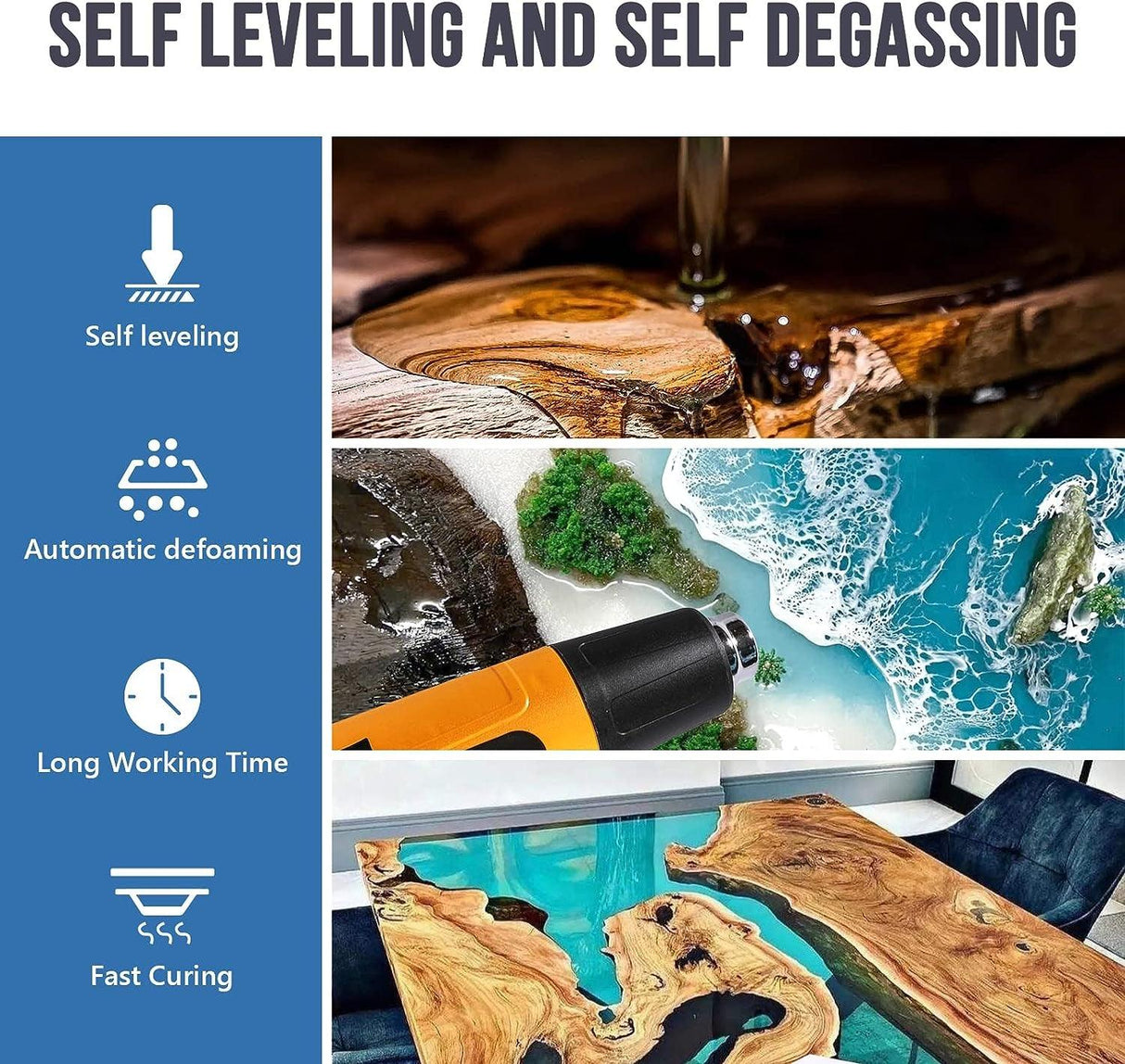 Epoxy Resin 16OZ - Crystal Clear Epoxy Resin Kit - Self-Leveling, High-Glossy, No Yellowing, No Bubbles Casting Resin Perfect for Crafts, Table Tops, WoodArtSupply