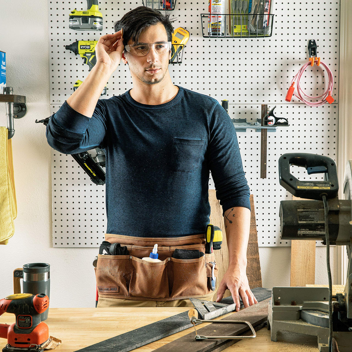 Texas Canvas Wares Tool Apron, Waist Apron, Tool Belt | Waxed Canvas Heavy Duty Work Apron, 11-Pocket Texas Canvas Wares