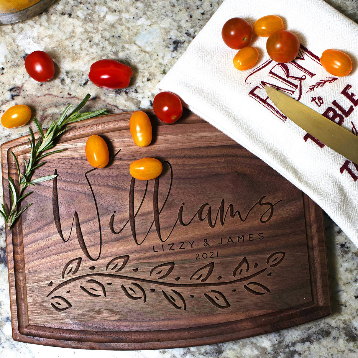 Personalized Cutting Board, 11 Designs, 5 Wood Styles - Housewarming Wedding Gifts for Couple,Personalized Gifts for Mom and Dad, Grandma , Engraved Be Burgundy