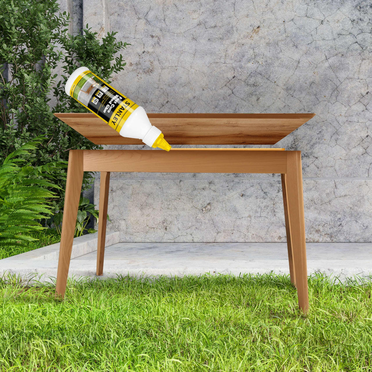 STANLEY D4 Fast Cure Wood Glue - High Strength, Quick Dry, Perfect for Woodworking, Furniture, and More | Water-Resistant Adhesive for Wood, Metal, STANLEY