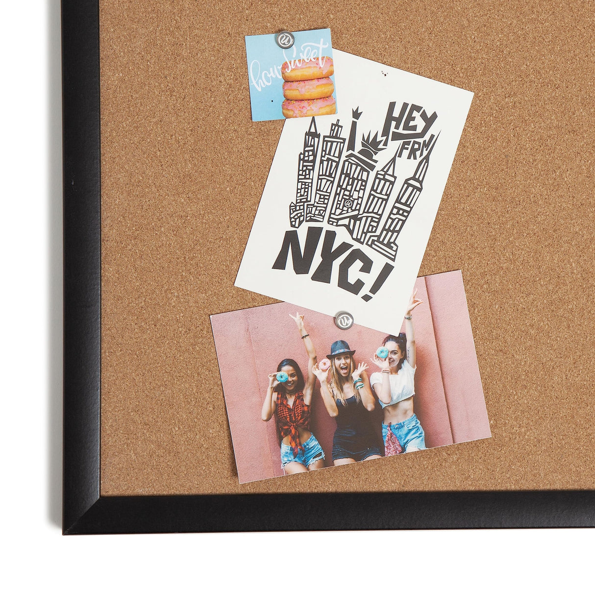 U Brands Cork Bulletin Board, 17" x 23", Black Wood Frame (026U00-01) U Brands