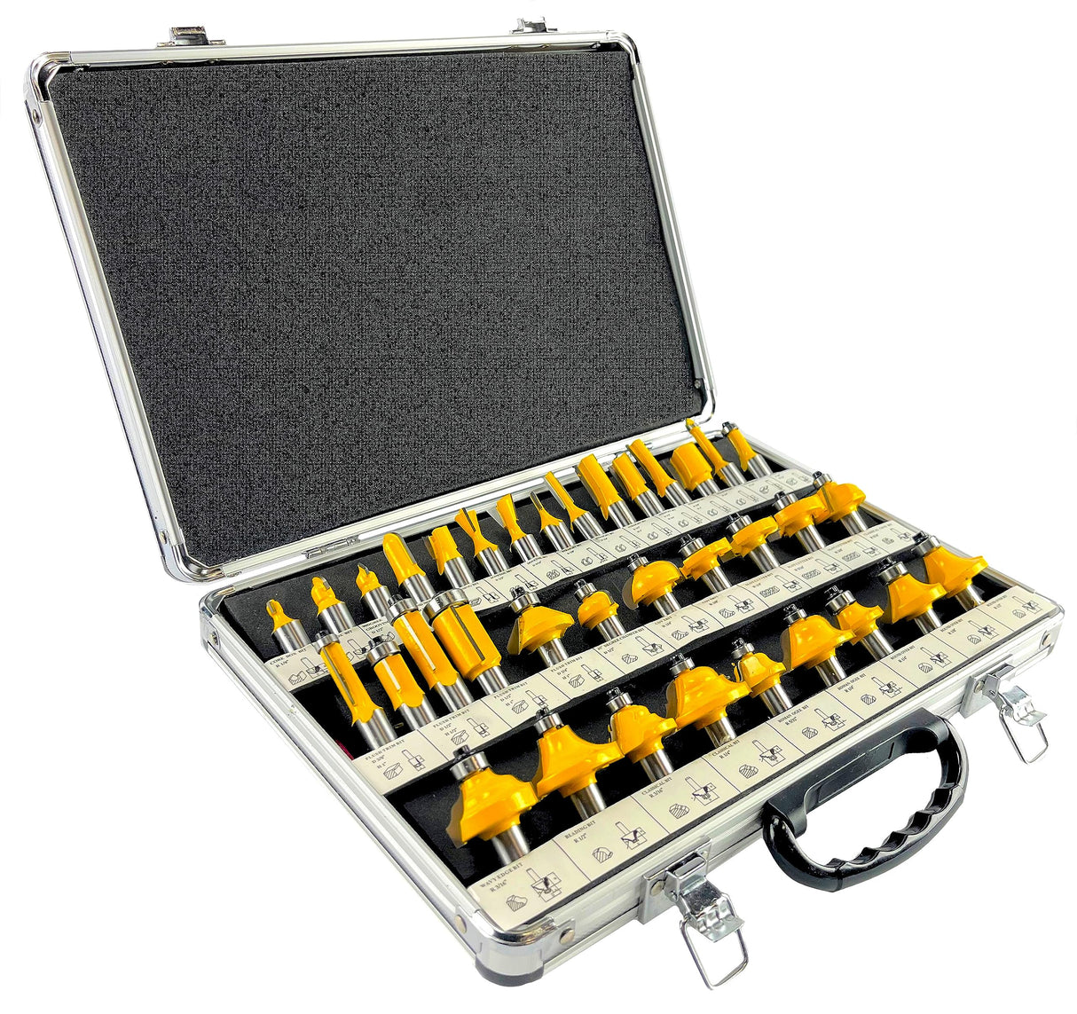 35 Piece Carbide Router Bits Set, 1/2" Shank, Multiple Route Bits, Aluminum Case EDMBG