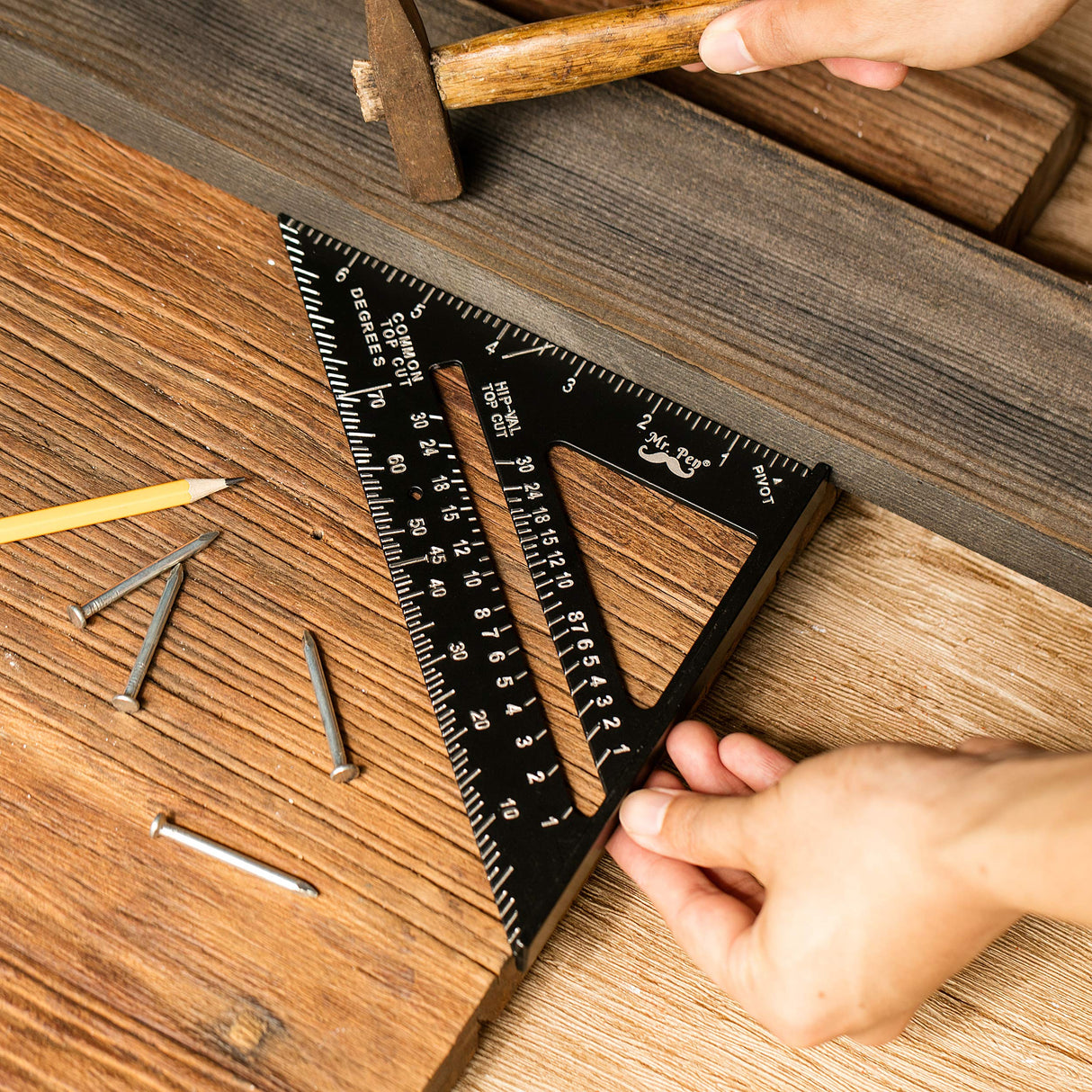 Mr. Pen- Rafter Square, Metal Square, 7 Inch, Carpenters Square, Square Tool, Metal Square Ruler, Carpentry Squares, Woodworking Square, Square Angle Mr. Pen