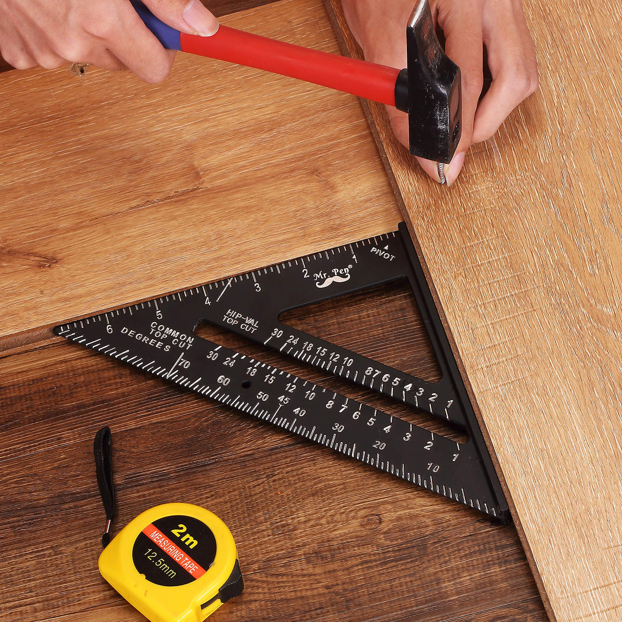 Mr. Pen- Rafter Square, Metal Square, 7 Inch, Carpenters Square, Square Tool, Metal Square Ruler, Carpentry Squares, Woodworking Square, Square Angle Mr. Pen