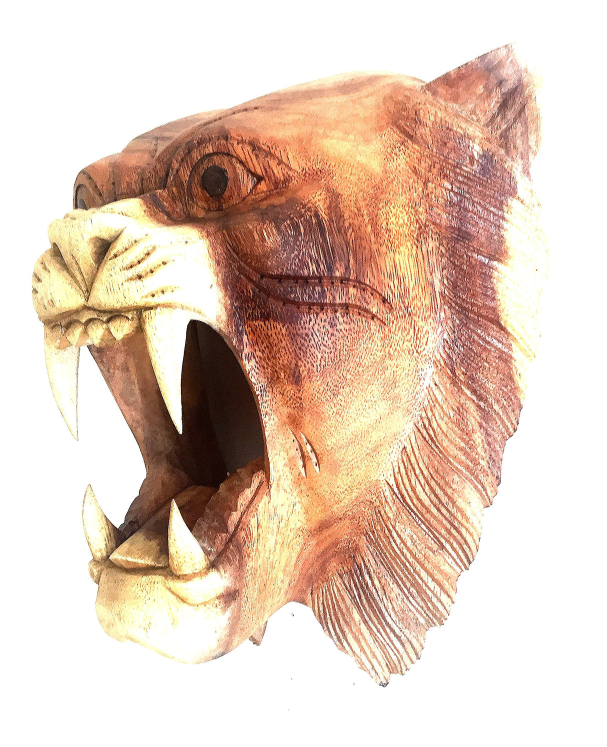 OMA Wood Carved African Lion Mask Head Wall Mount Sculpture Wall Decor - Hand Crafted PREMIUM QUALITY - XL SIZE BRAND OMA