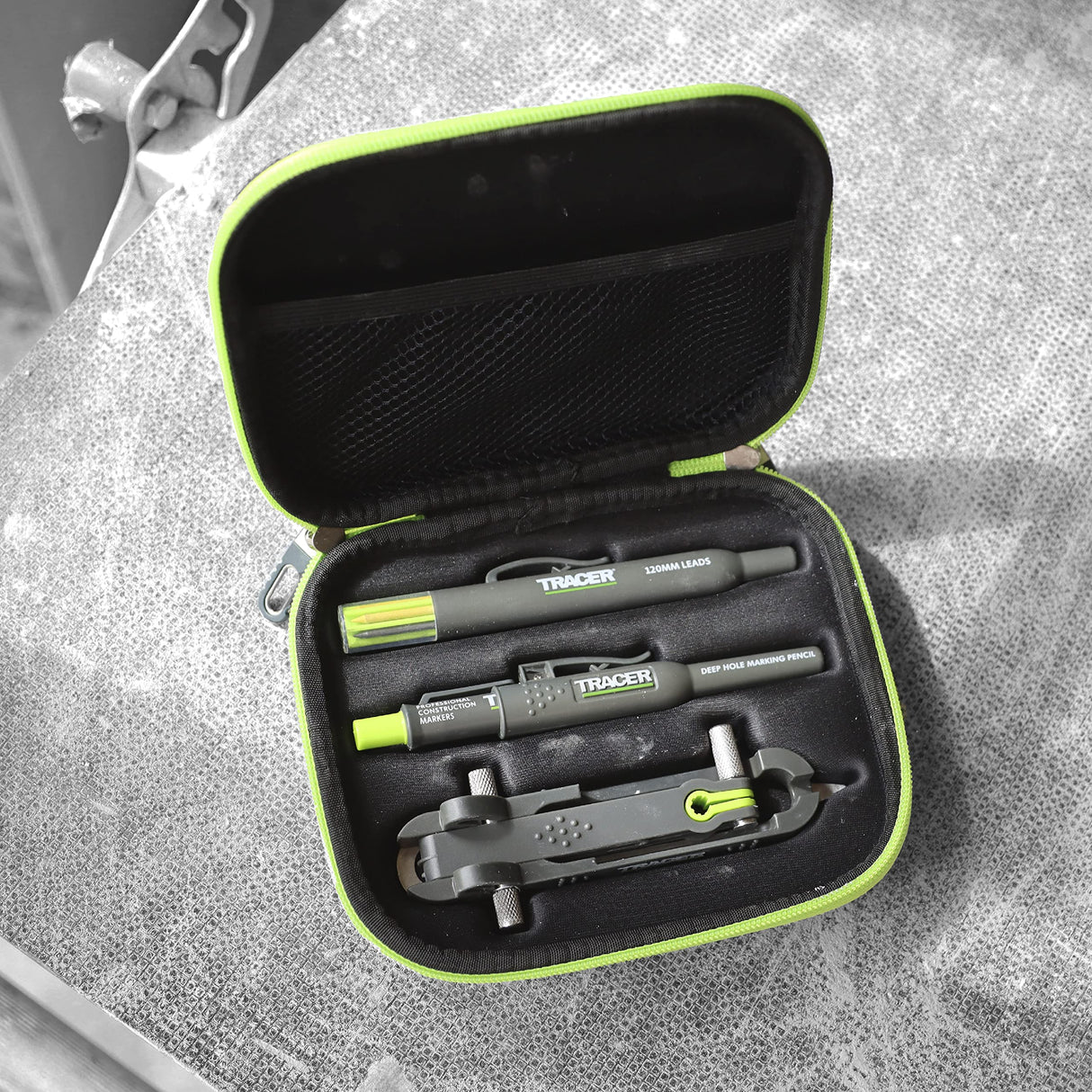 TRACER ProScribe Tool with Deep Hole Pencil, 6X Replacement Lead Holster and Carry Case (Multi-Function Scribe Tool) Enposmre Tracer