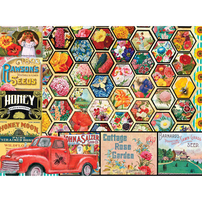 Cra-Z-Art - RoseArt - Kodak Premium - Honeycomb Flowers and Seeds - 1000 Piece Jigsaw Puzzle