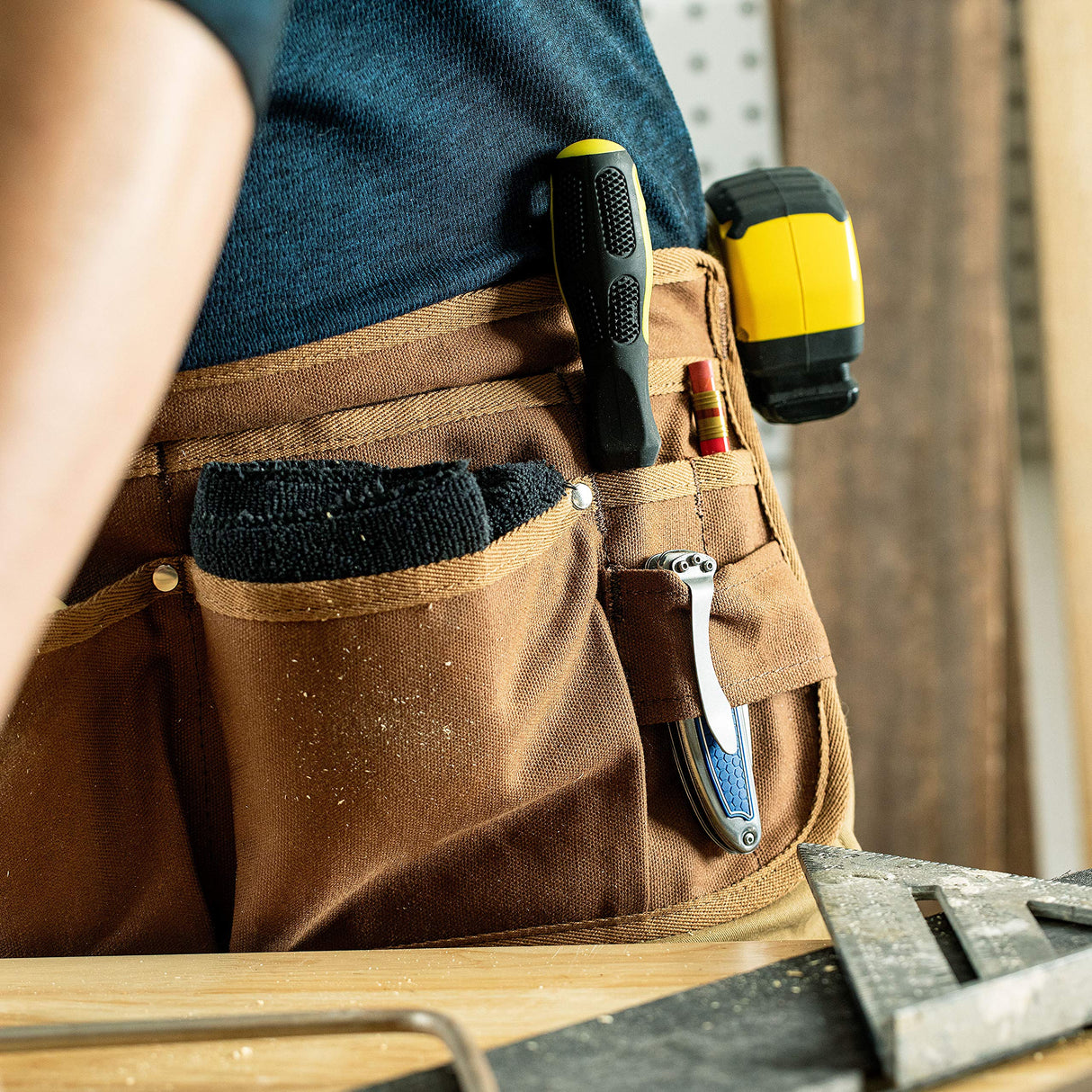 Texas Canvas Wares Tool Apron, Waist Apron, Tool Belt | Waxed Canvas Heavy Duty Work Apron, 11-Pocket Texas Canvas Wares