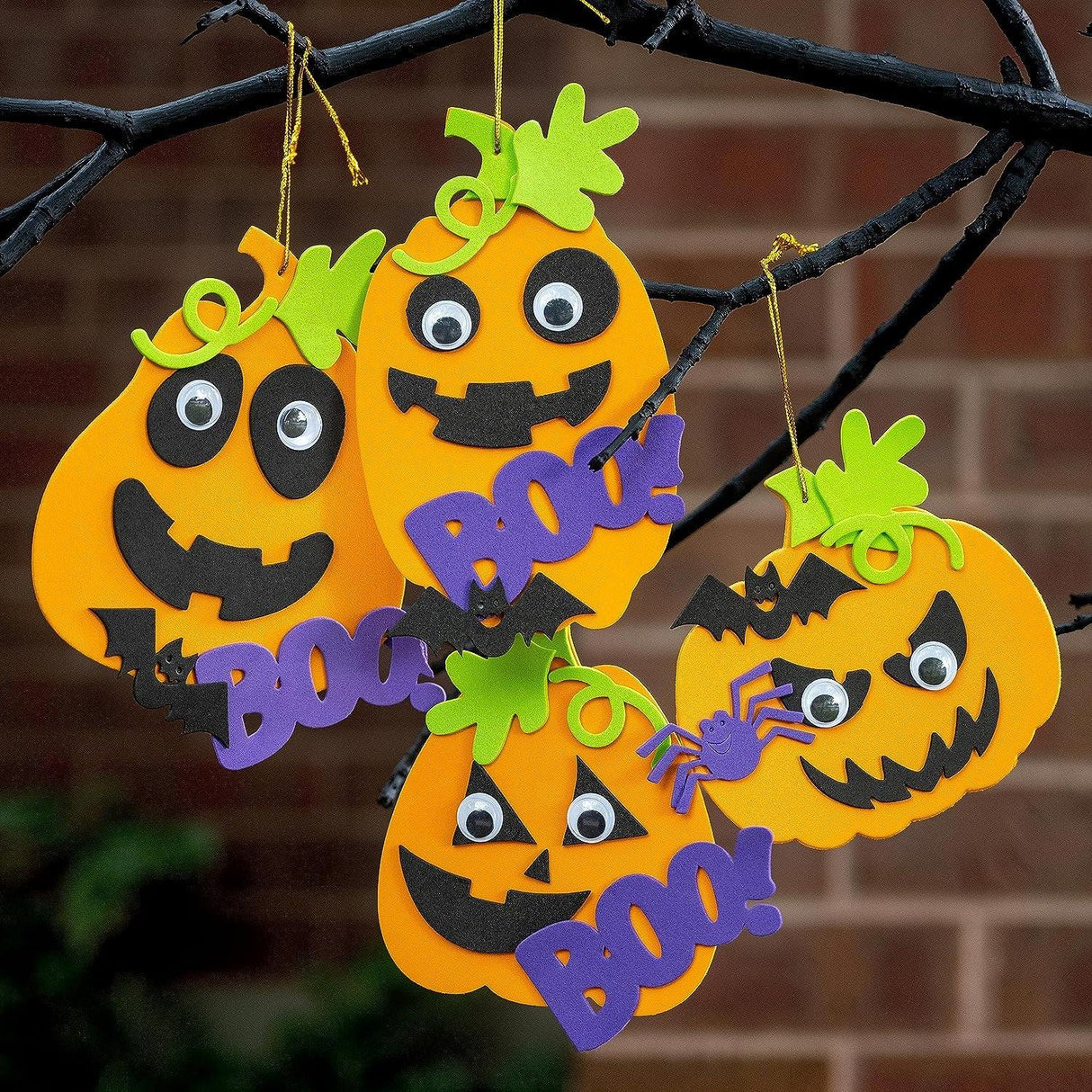 Create Your Own Halloween Pumpkins - Set of 4 - Halloween Crafts for Kids Ages 4-8 - DIY Party Favors, Ornaments, Magnets and Décor WoodArtSupply