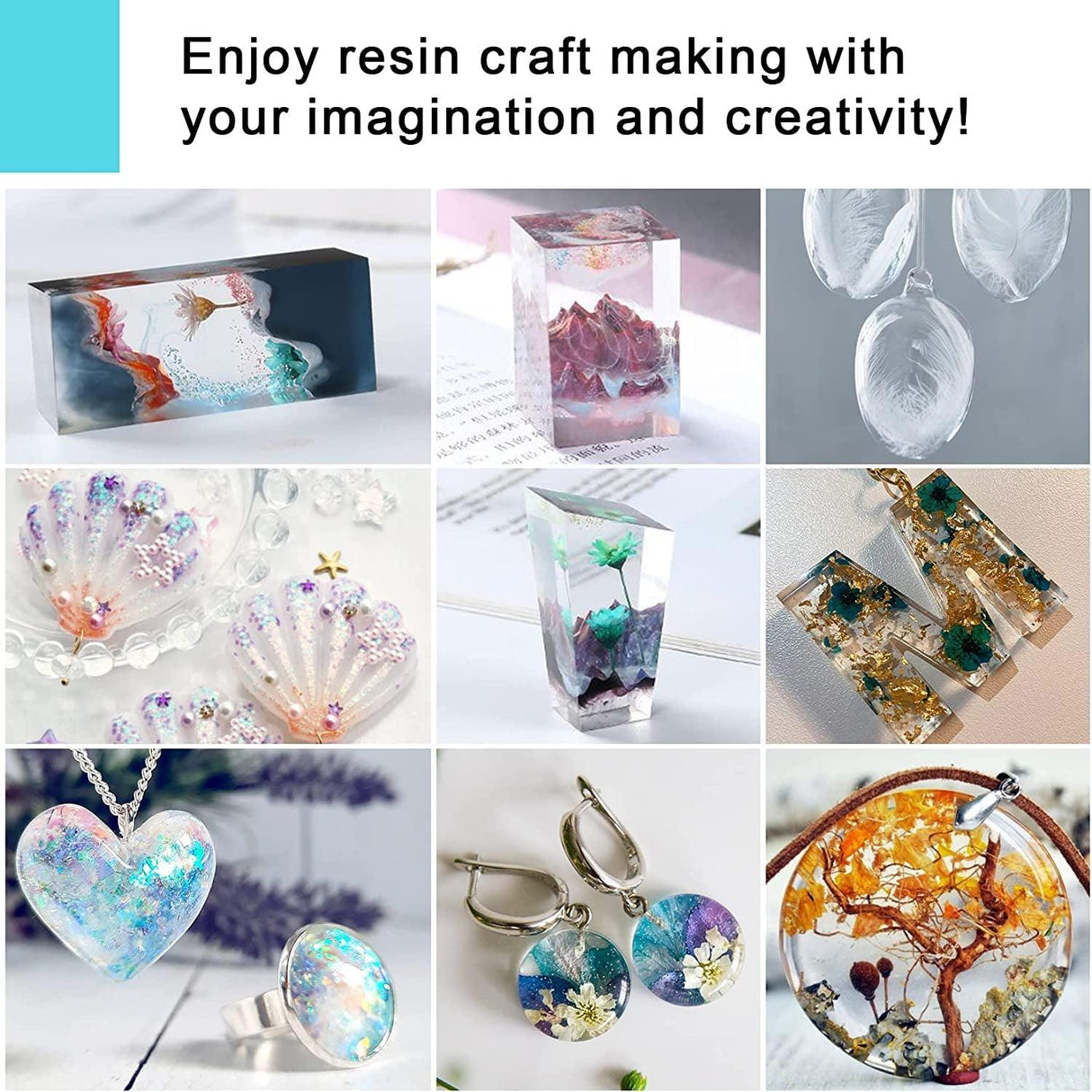 Epoxy Resin Clear Crystal Coating Kit 17.6Oz 2 Part Casting Resin for Art, Craft, Jewelry Making WoodArtSupply