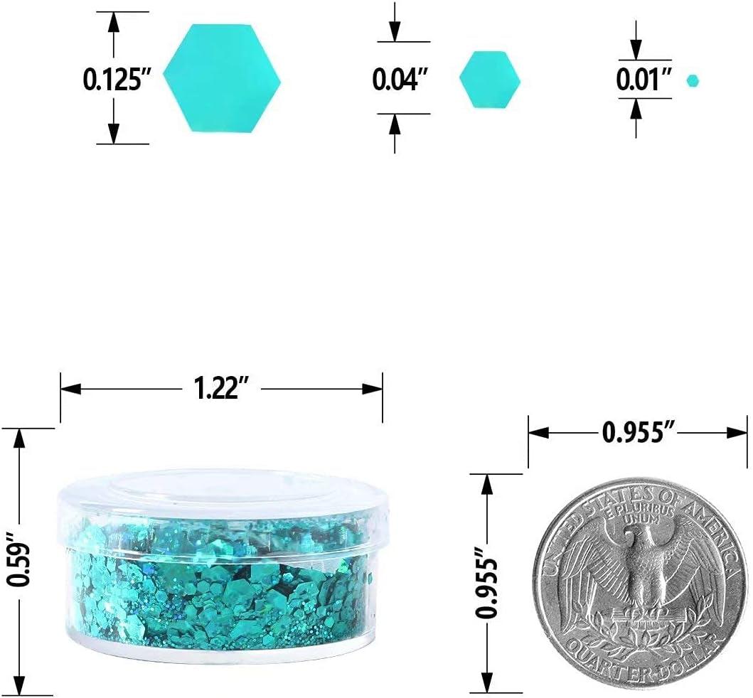 Holographic Chunky Glitter, Set of 12, Craft Glitter for Resin Art Crafts, Cosmetic Glitter for Nail Body Face Eye, Epoxy Resin Glitter Sequin Flake WoodArtSupply