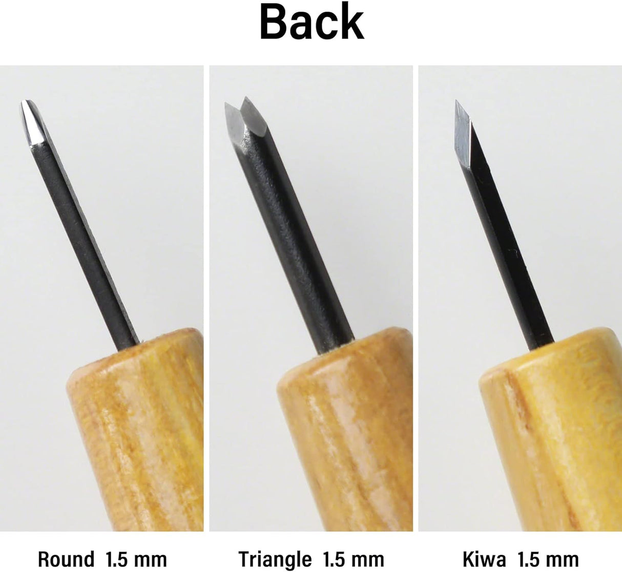 3PCS Bonsai Chisel Kit with round Gouge, Single Bevel Skewed and V-Parting Tool, Hand Carving Tool Set for Jin Shari Making, Woodworking Knife Pack WoodArtSupply