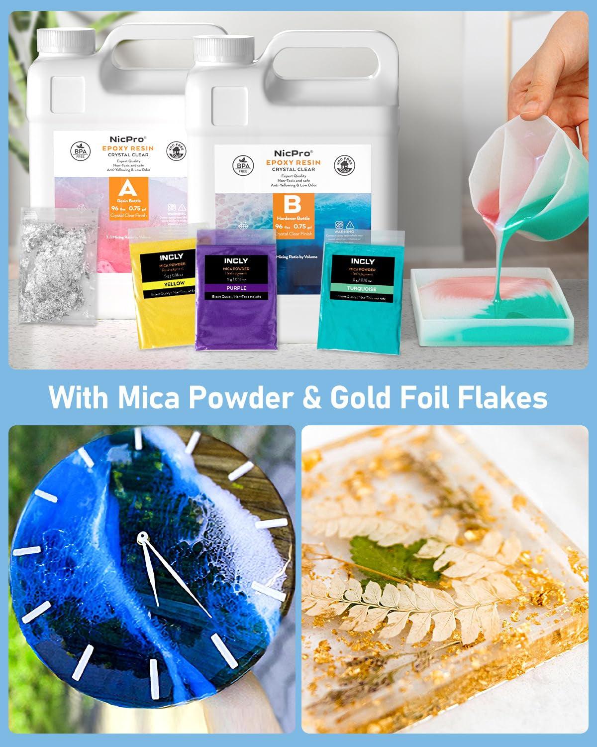 Nicpro 1.5 Gallon Epoxy Resin, High-Capacity Clear Resin Kit for Table Top, Jewelry, Molds, No Bubbles Casting Coating Art Resin Kit for Beginner, WoodArtSupply