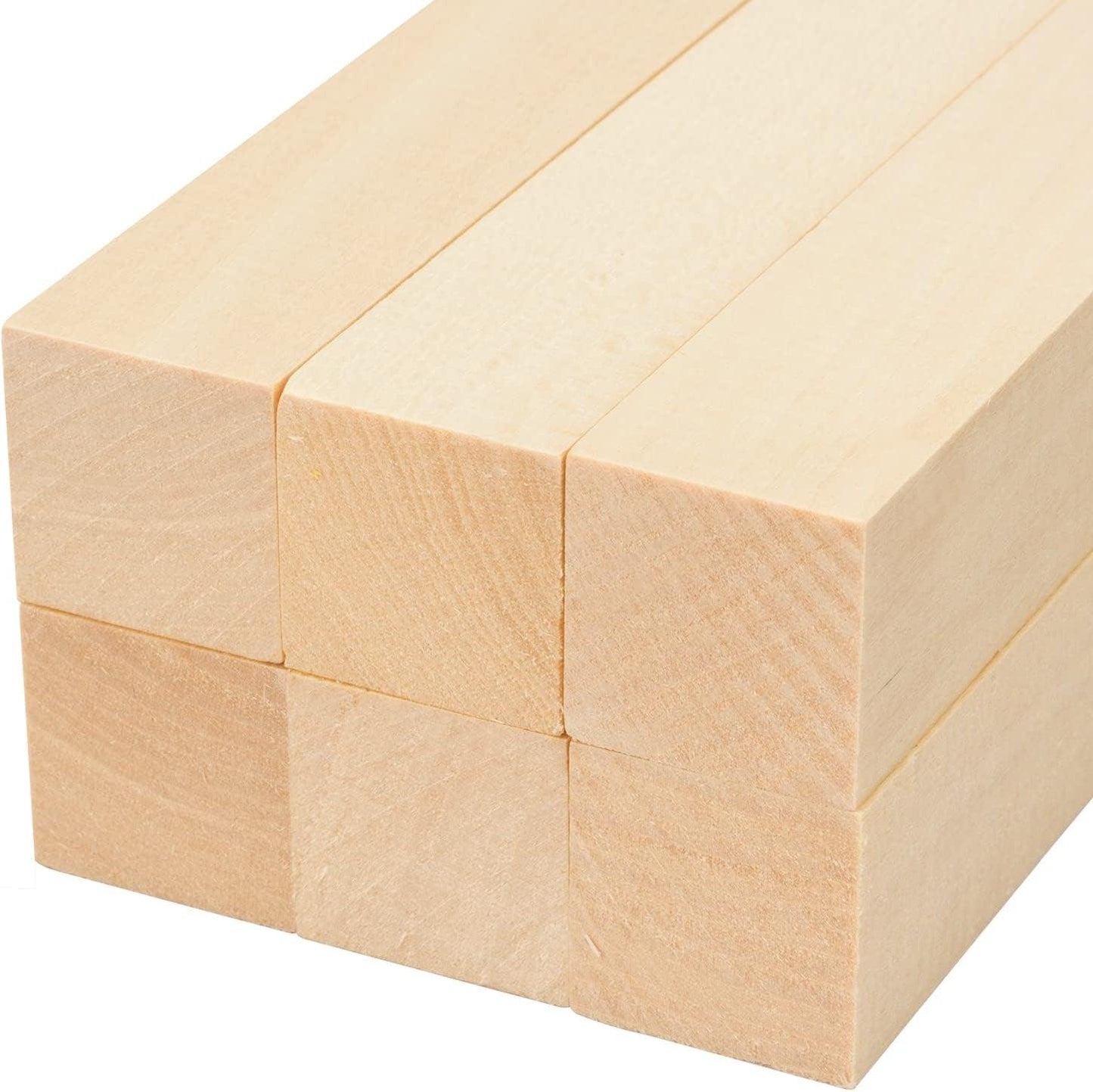8 Pack Unfinished Basswood Carving Blocks Kit, 4 X 2 X 2 Inch Unfinished Bass Wood - WoodArtSupply
