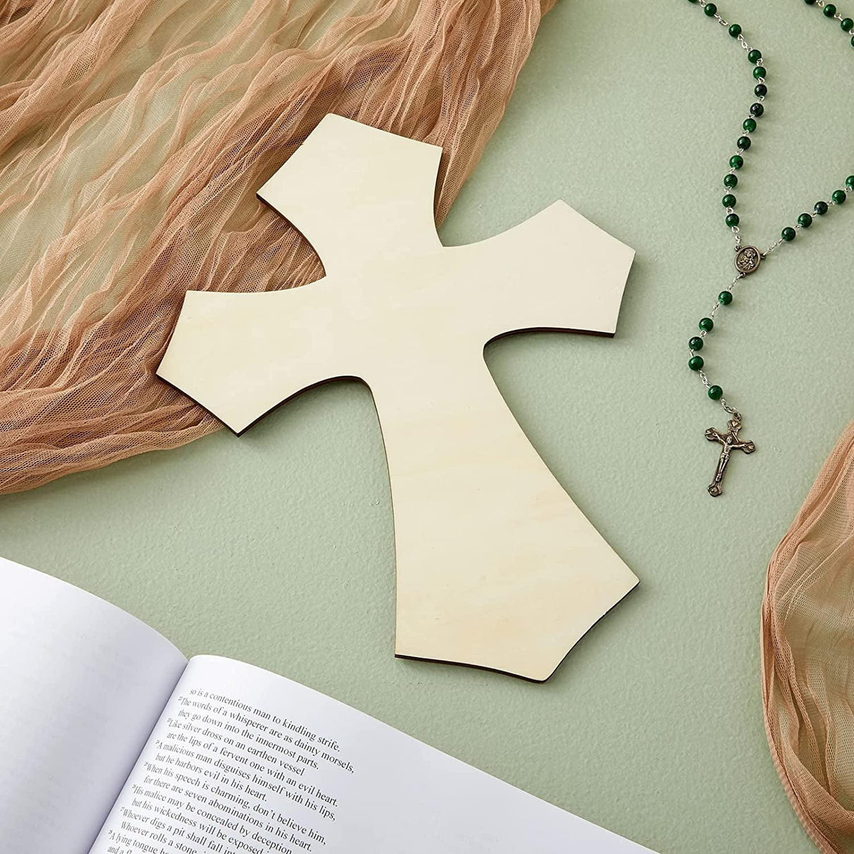 Unfinished Wood Cutout - 6-Pack Cross Shaped Wood Pieces for Wooden Craft DIY Projects, Sunday School, Church, Home Decoration, 11.8 X 8.8 X 0.188 WoodArtSupply