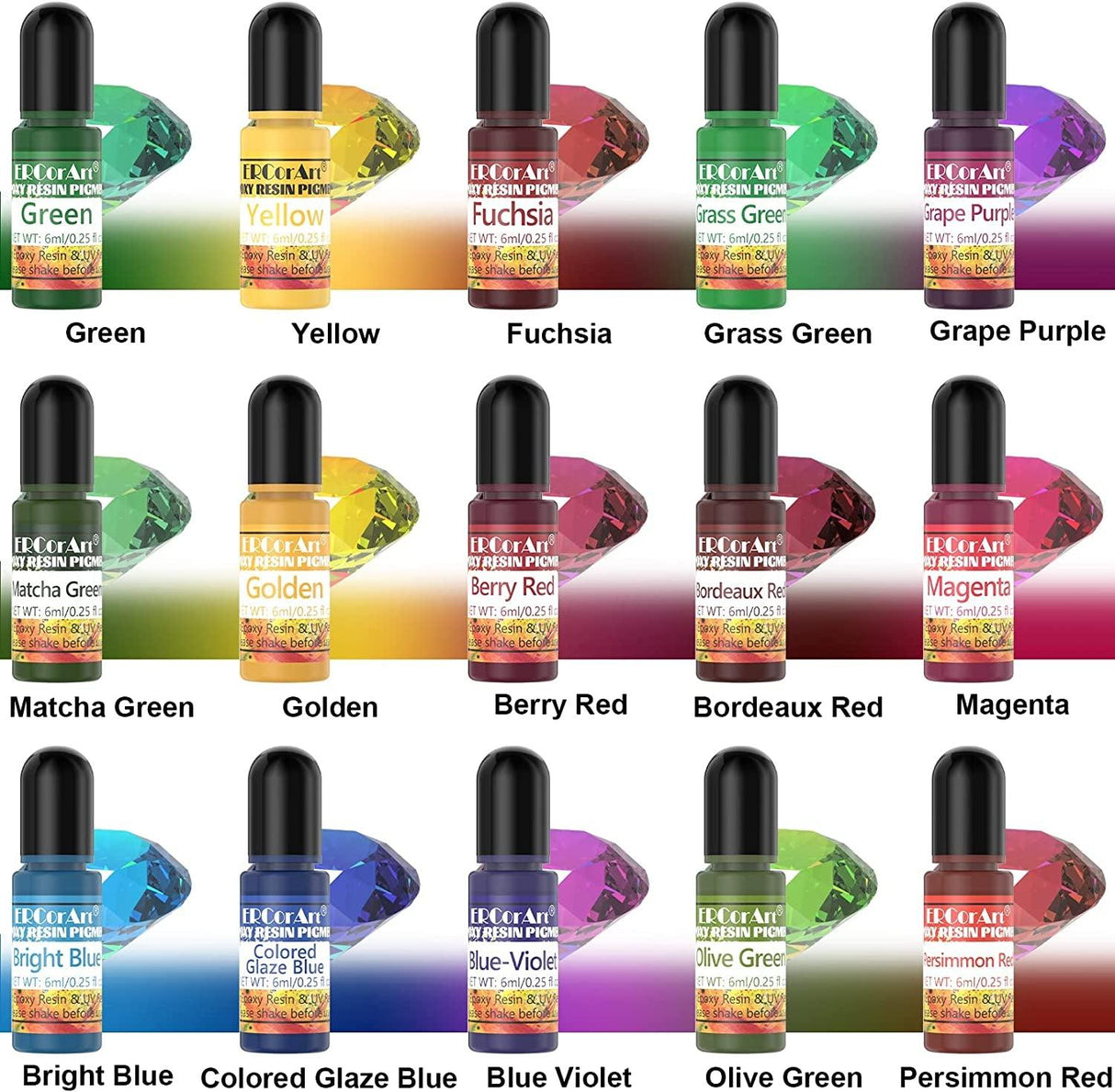 Epoxy Resin Pigment - 30 Colors Transparent UV Resin Dye, Epoxy Resin Color, Highly Concentrated Epoxy Resin Colorant for Resin Jewelry Making Kit, WoodArtSupply