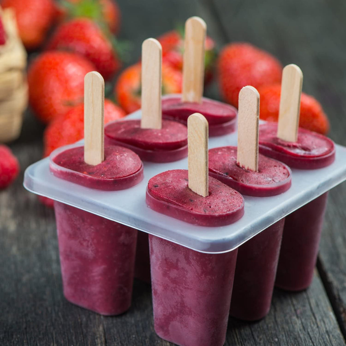 50 Pack 30Ml Plastic Reusable Graduated Cups Transparent Scale Cups with 50 Pack Wooden Stirring Sticks for Mixing Paint, Stain, Epoxy, Resin WoodArtSupply