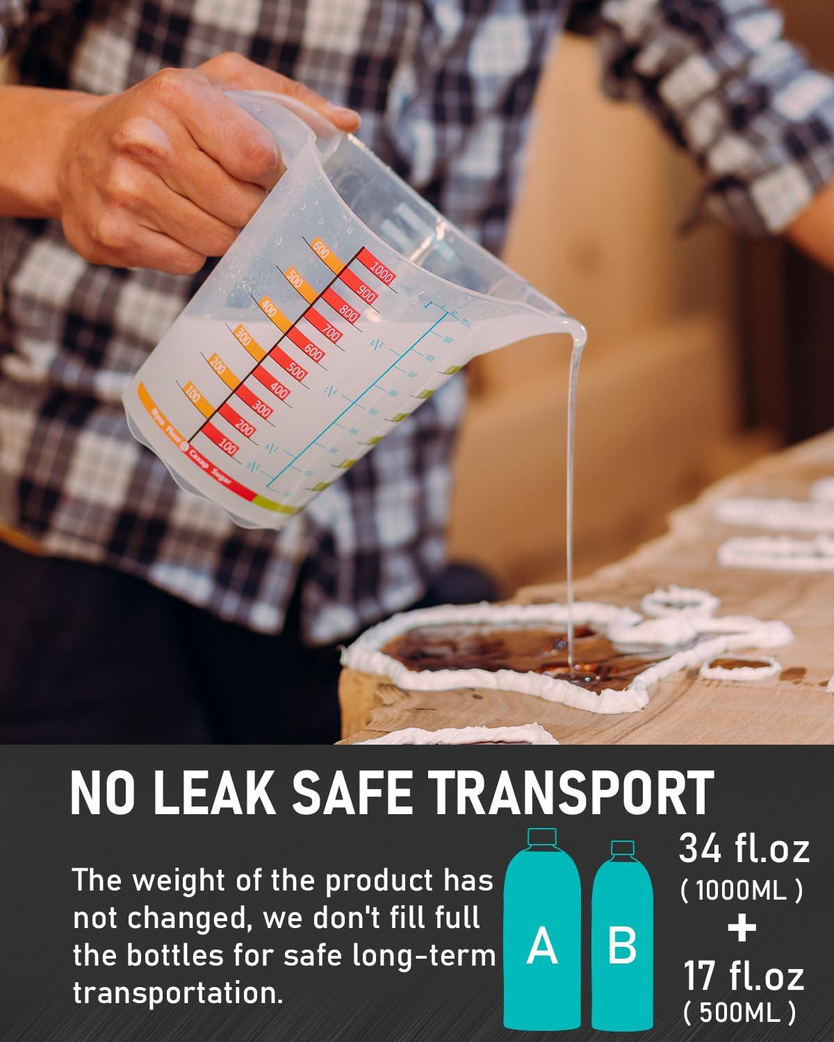 51OZ Deep Pour Epoxy Resin Kit, High Gloss & Bubble Free 2 to 4 Inch Depth Art Resin for Craft River Table, Wood Filler, Bar Top, Coating, Casting, WoodArtSupply