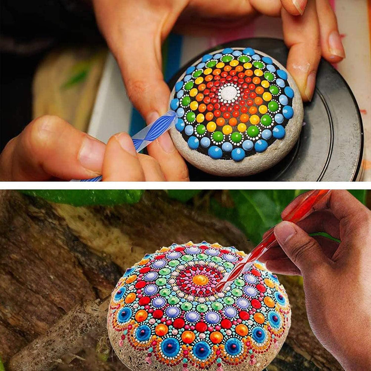 31 Pieces Mandala Dotting Tools Set Professional Supplies Tools Kits, Include Mini Easel, Paint Tray WoodArtSupply