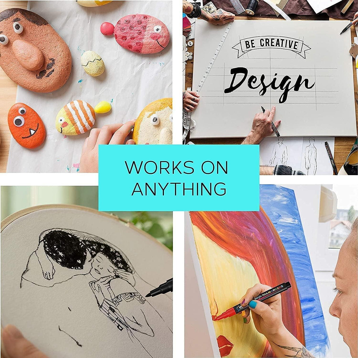 Acrylic Paint Markers 1Mm, Acrylic Paint Pens for Rock Painting/Stone, Ceramic, Glass WoodArtSupply