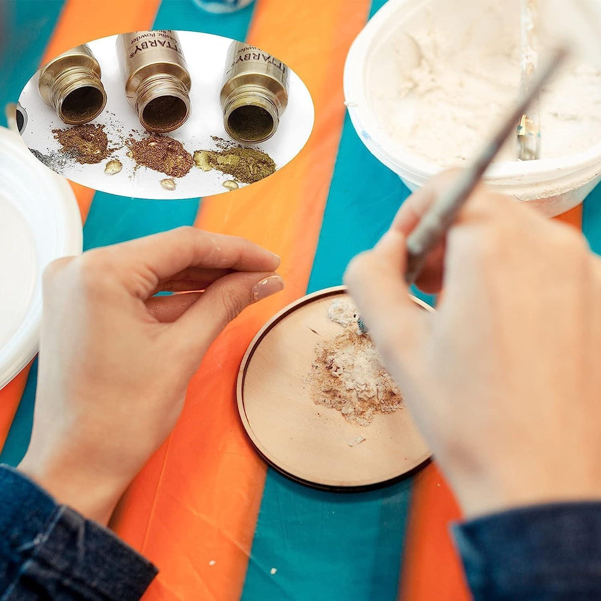 Metallic Pigment Powder for Epoxy Resin, Copper/Silver/Gold Metallic Powder and Black/Pearl White Mica Powder, Fine Real Mica Metal Dye for Kintsugi, WoodArtSupply