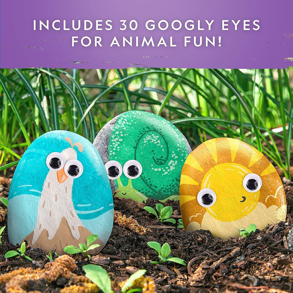 NATIONAL GEOGRAPHIC Rock Painting Kit - Arts and Crafts Kit for Kids, Paint & Decorate 15 River Rocks WoodArtSupply