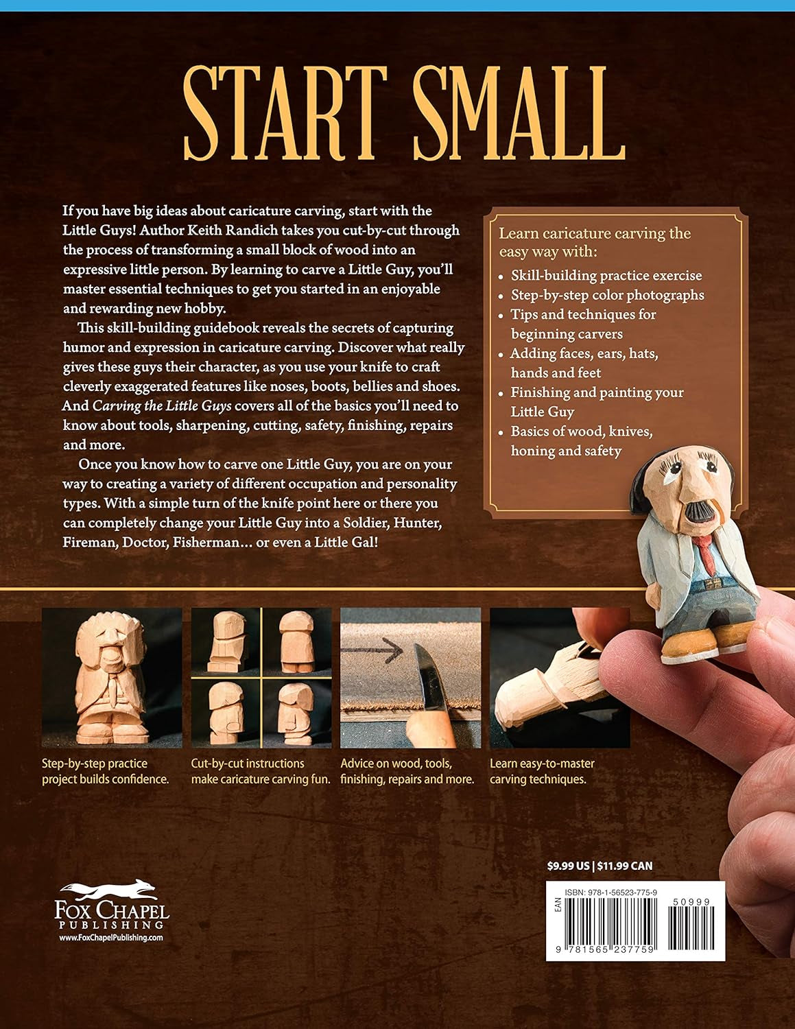 Carving the Little Guys: Easy Techniques for Beginning Woodcarvers (Fox Chapel Publishing) Skill-Building Introduction to the Art of Caricature WoodArtSupply