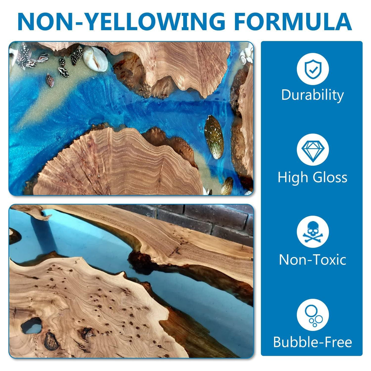 Epoxy Resin 1 Gallon Kit, Crystal Clear Epoxy Tabletop Resin Self Leveling, Bubbles Free and Anti-Yellowing, Rivertop Resin 1 Gallon 2 Part Epoxy for WoodArtSupply