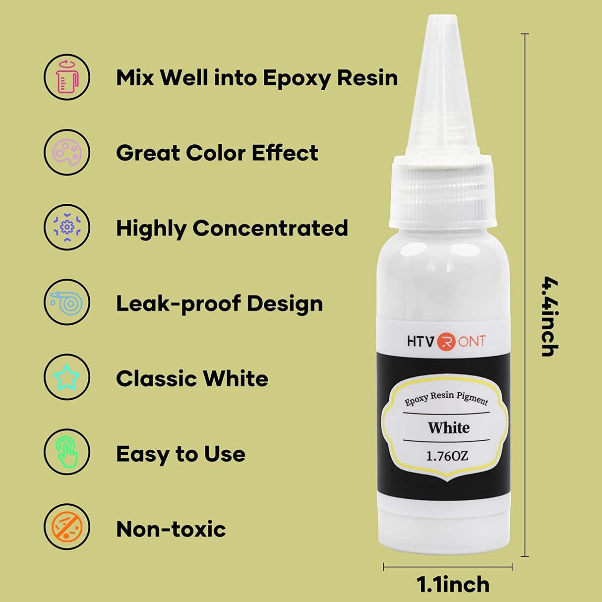White Resin Pigment Paste - 1.76Oz/50Ml White Epoxy Dye Pigment, Higher Concentrated & Easy to Mix White Epoxy Pigment for Resin Coloring, Ocean WoodArtSupply