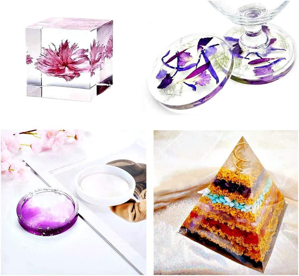Resin Molds Silicone Kit 20Pcs,Epoxy Resin Molds Including Sphere,Cube,Pyramid,Square,Round, Used for Create Art,Diy,Ash Trays,Coasters,Candles.Bonus WoodArtSupply