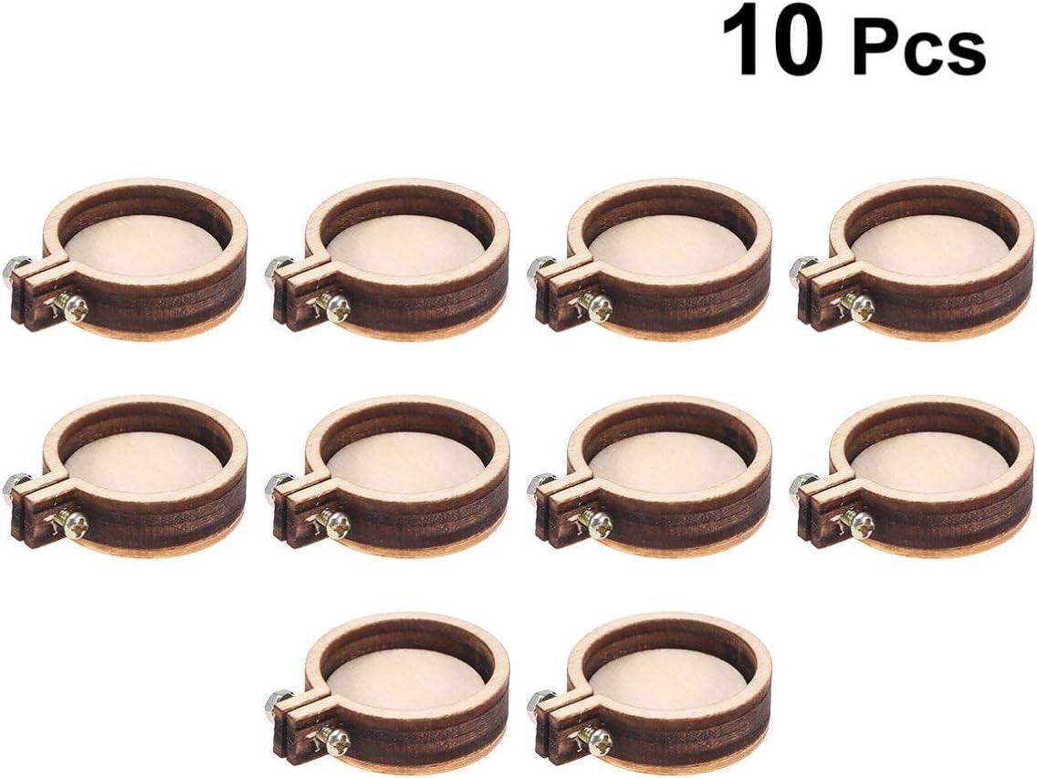 Embroidery Hoop Mini round Cross Stitch Hoop Ring Imitated Wood Display Frame for Art Craft Handy Sewing and Hanging 10 Pcs WoodArtSupply