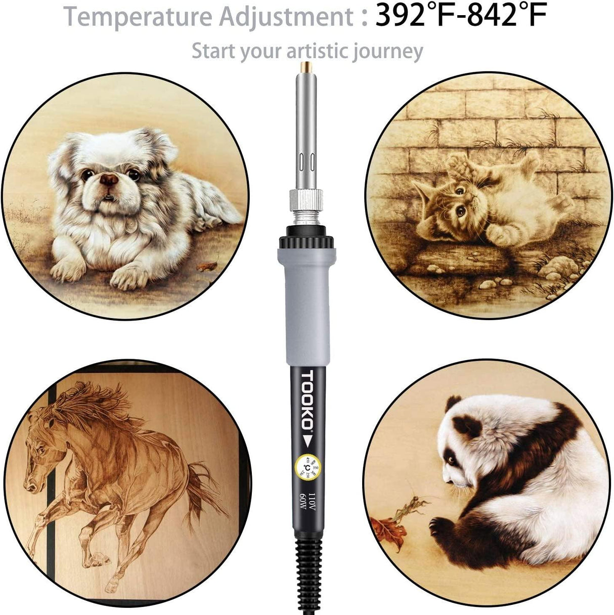 96Pcs Wood Burning Kit, Professional Wood Burner Pen Tool, Creative Tool Set Adjustable WoodArtSupply