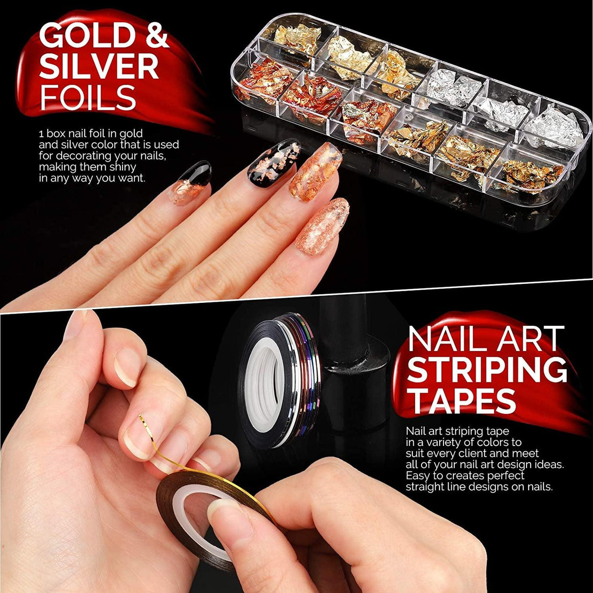 Beginners, Nail Art Supplies with Nail Art Brushes, Nail Dotting Tools, Nail Art Stickers WoodArtSupply