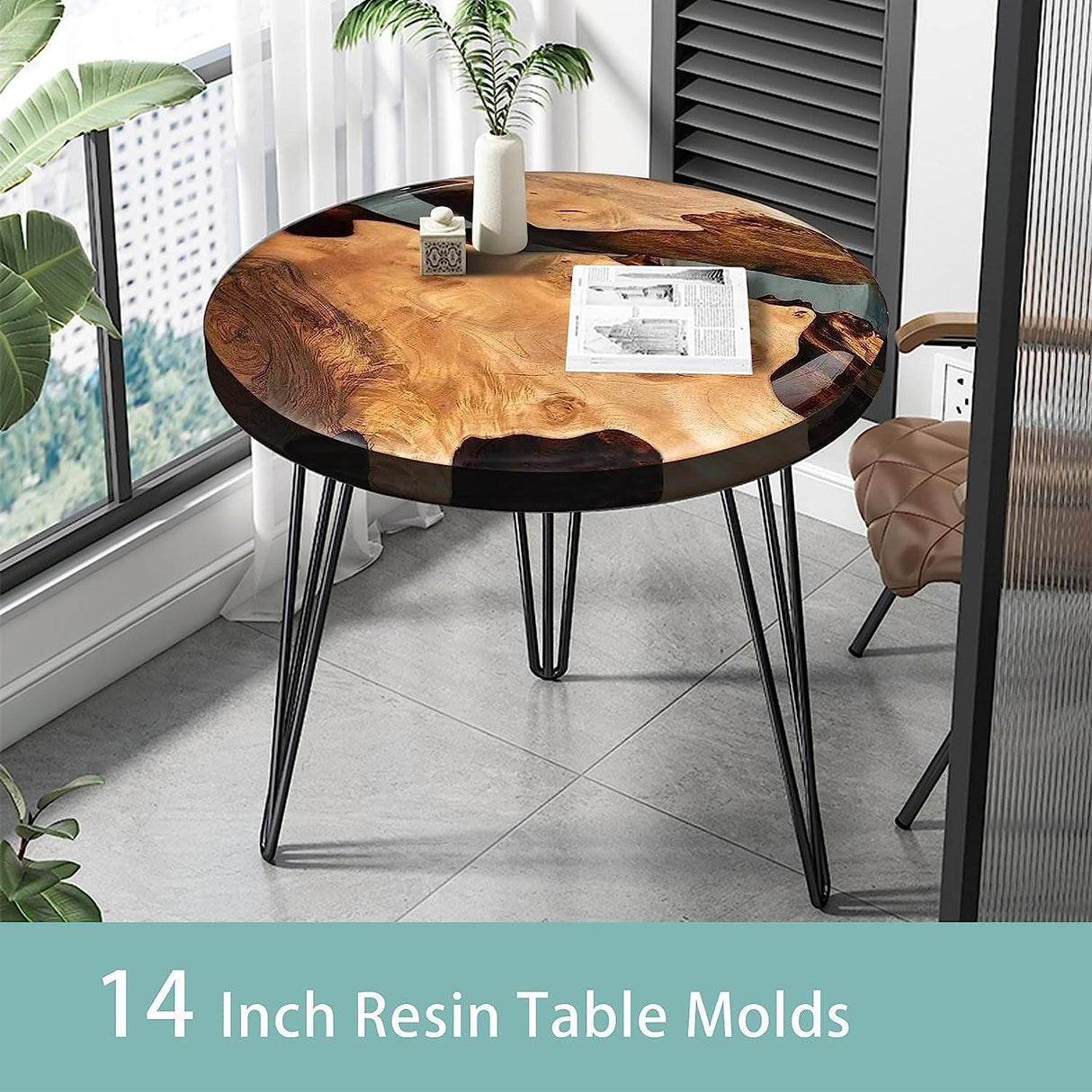 Extra Large Resin Table Mold 14 Inch round Silicone Epoxy Resin Molds for River Table, DIY Crafts,Cutting Board, Desktop Decoration WoodArtSupply