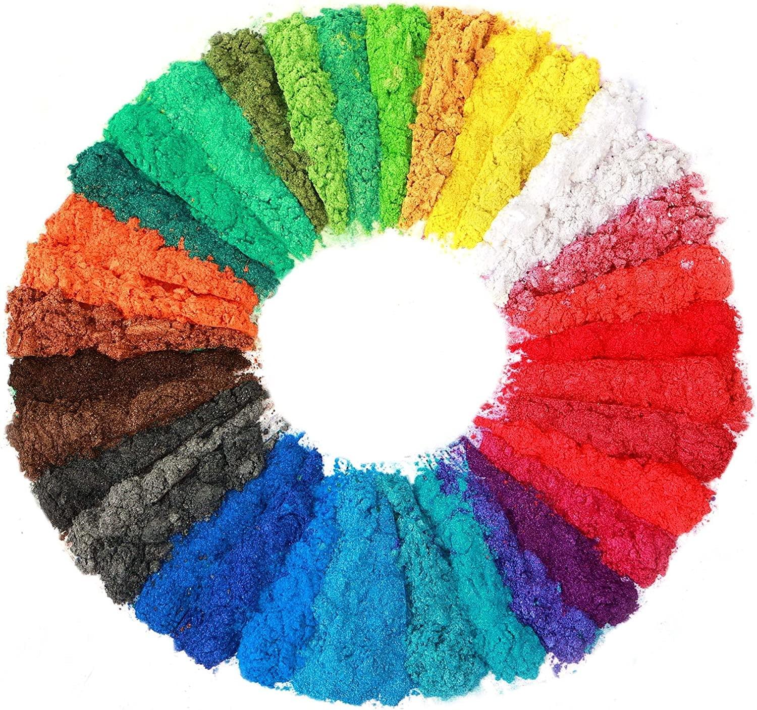 Mica Powder，36 Colors - 10G/Bottle of Natural Pigment Powder for