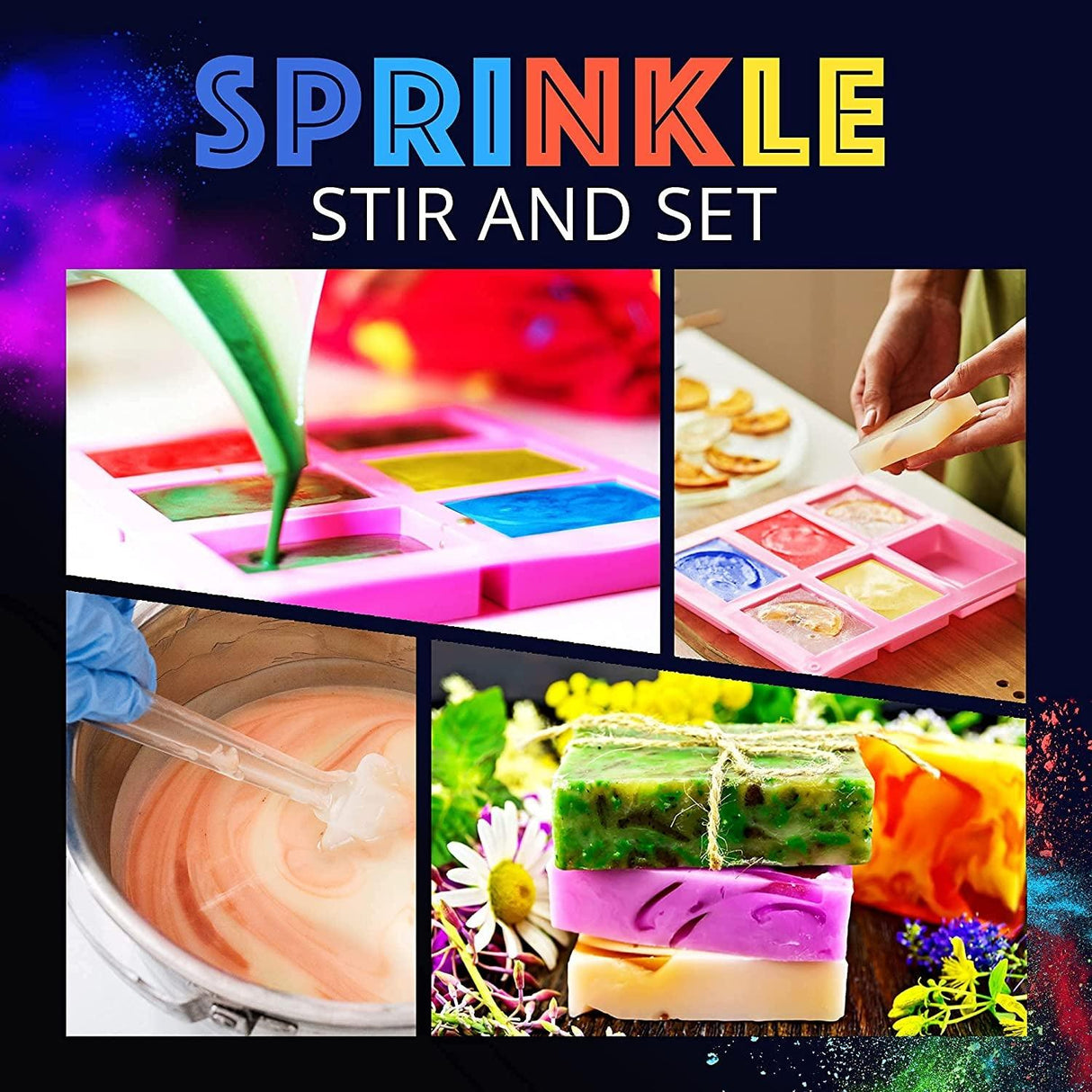 Craft Resin Mica Powder 26 Solid Colors, 4 Neon Glow for Epoxy Resin - 100% Natural, Cosmetic-Grade Resin Color Pigment Powder for Epoxy Resin DIY WoodArtSupply