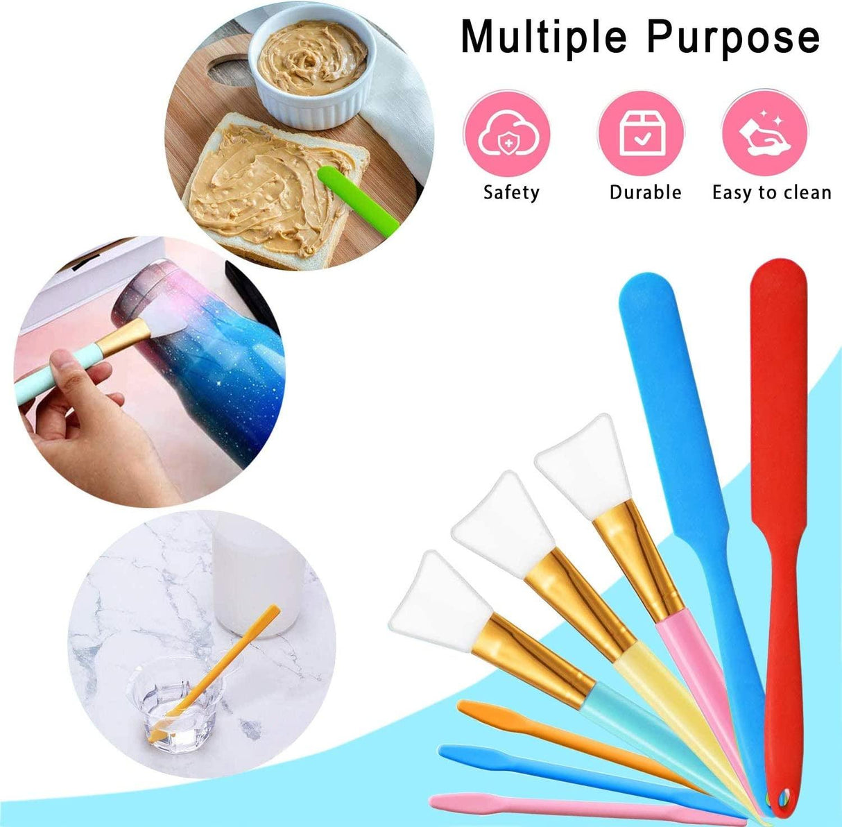 Silicone Stir Sticks Kit 16Pcs, Silicone Epoxy Brush, Silicone Stirring Tool, Mixing Spoon, Silicone Scraper DIY Crafts Tool for Resin Epoxy Liquid WoodArtSupply