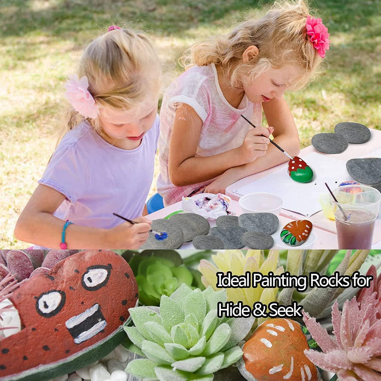 30 River Rocks for Painting, Painting Rocks Bulk, Smooth Rocks for Painting, Natural Stones WoodArtSupply