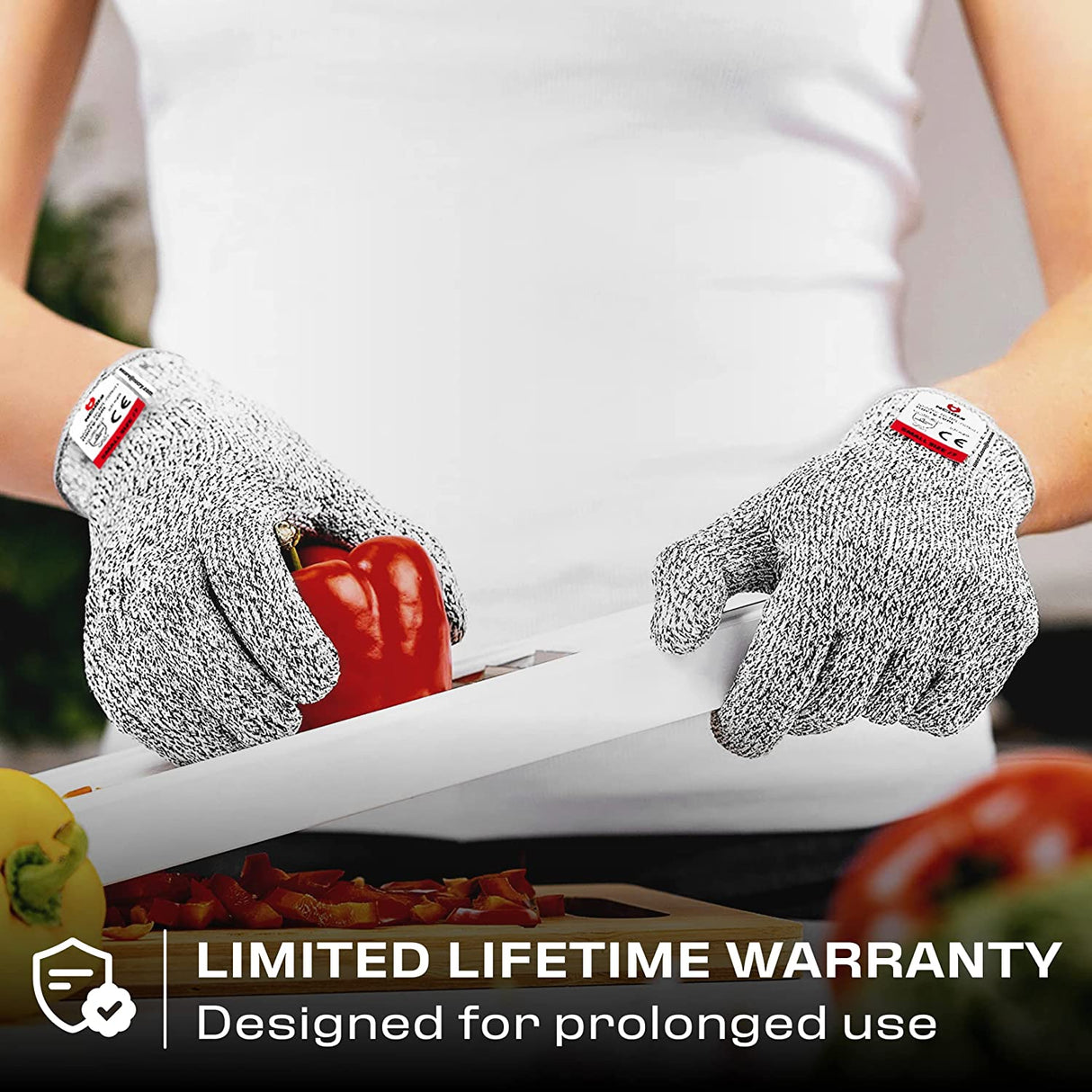 Premium Cut Resistant Gloves Food Grade — Level 5 Protection; Ambidextrous; Machine Washable; Superior Comfort and Dexterity; Lightweight Protective WoodArtSupply