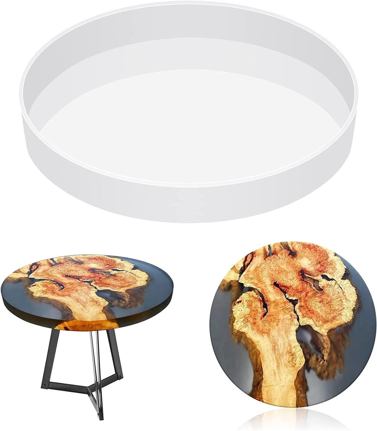 Extra Large Resin Table Mold 14 Inch round Silicone Epoxy Resin Molds for River Table, DIY Crafts,Cutting Board, Desktop Decoration WoodArtSupply