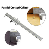 0-200mm Parallel Crossed Caliper, Stainless Steel Parallel Marking Vernier Scribing Caliper with Carbide Scriber/Needle, Marking Gauge for Scribe on Yuecoom
