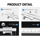 0-200mm Parallel Crossed Caliper, Stainless Steel Parallel Marking Vernier Scribing Caliper with Carbide Scriber/Needle, Marking Gauge for Scribe on Yuecoom