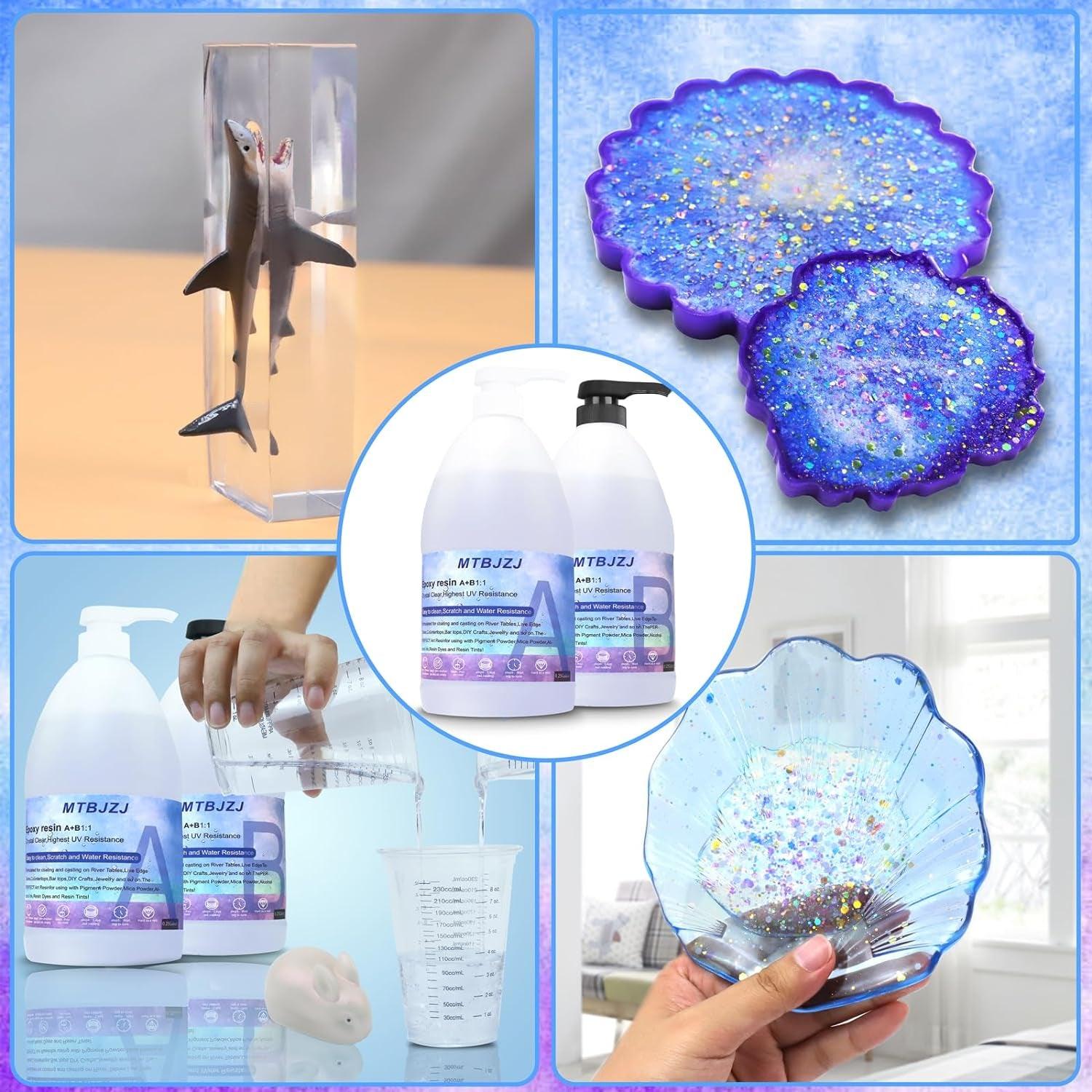 0.5 Gallon Clear Epoxy Resin - Quick Curing Kit | High Hardness & Odorless | Ideal for Art, Jewelry, Casting - 4 Hrs Demold Time | Easy to Use - WoodArtSupply