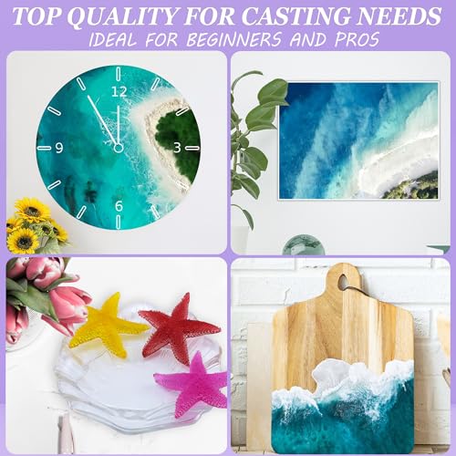 0.5 Gallon Epoxy Resin + Hardener- Crystal Clear Epoxy Resin, Epoxy Resin Kit No Bubbles Odor & Yellowing, Self Leveling 1:1 Mix for DIY Jewelry, alida