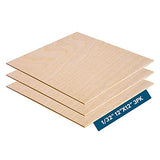 0.8mm 1/32" x 12" x 12" Aircraft Plywood Sheet (3pk) - AB/B Baltic Birch Material Perfect for Arts and Crafts, School Projects, Die-Cutting, and Wood Anderson Plywood